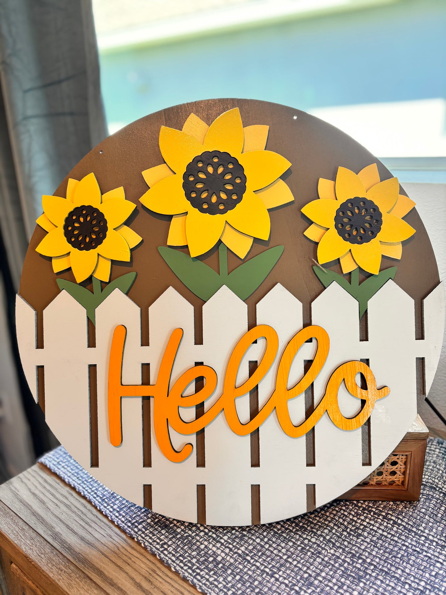 "Hello" Sunflower Welcome Sign