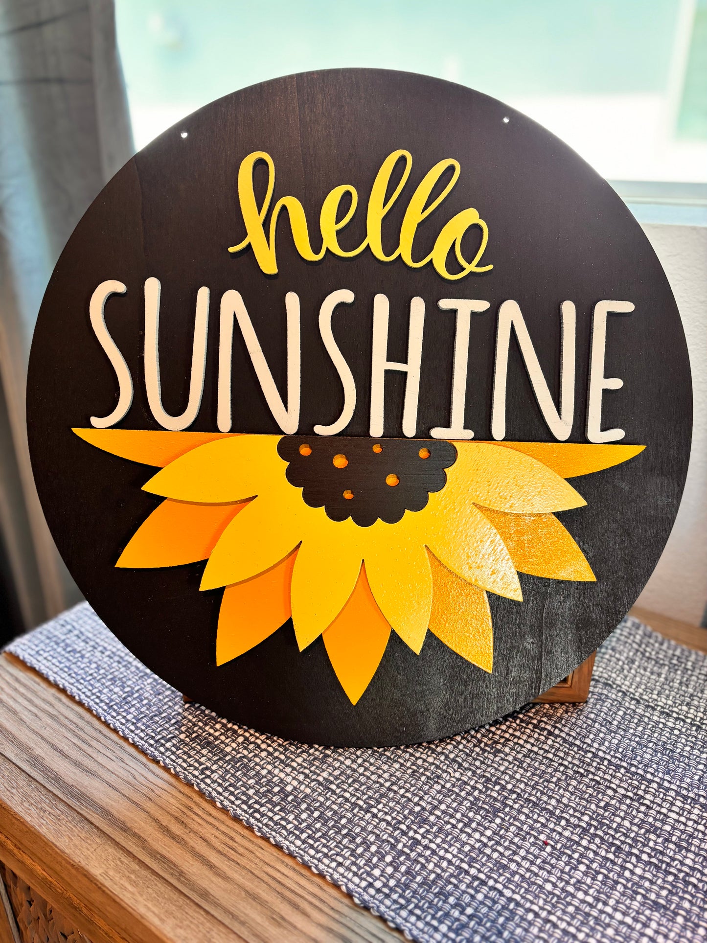 "Hello Sunshine" Sunflower Wall Art or Door sign